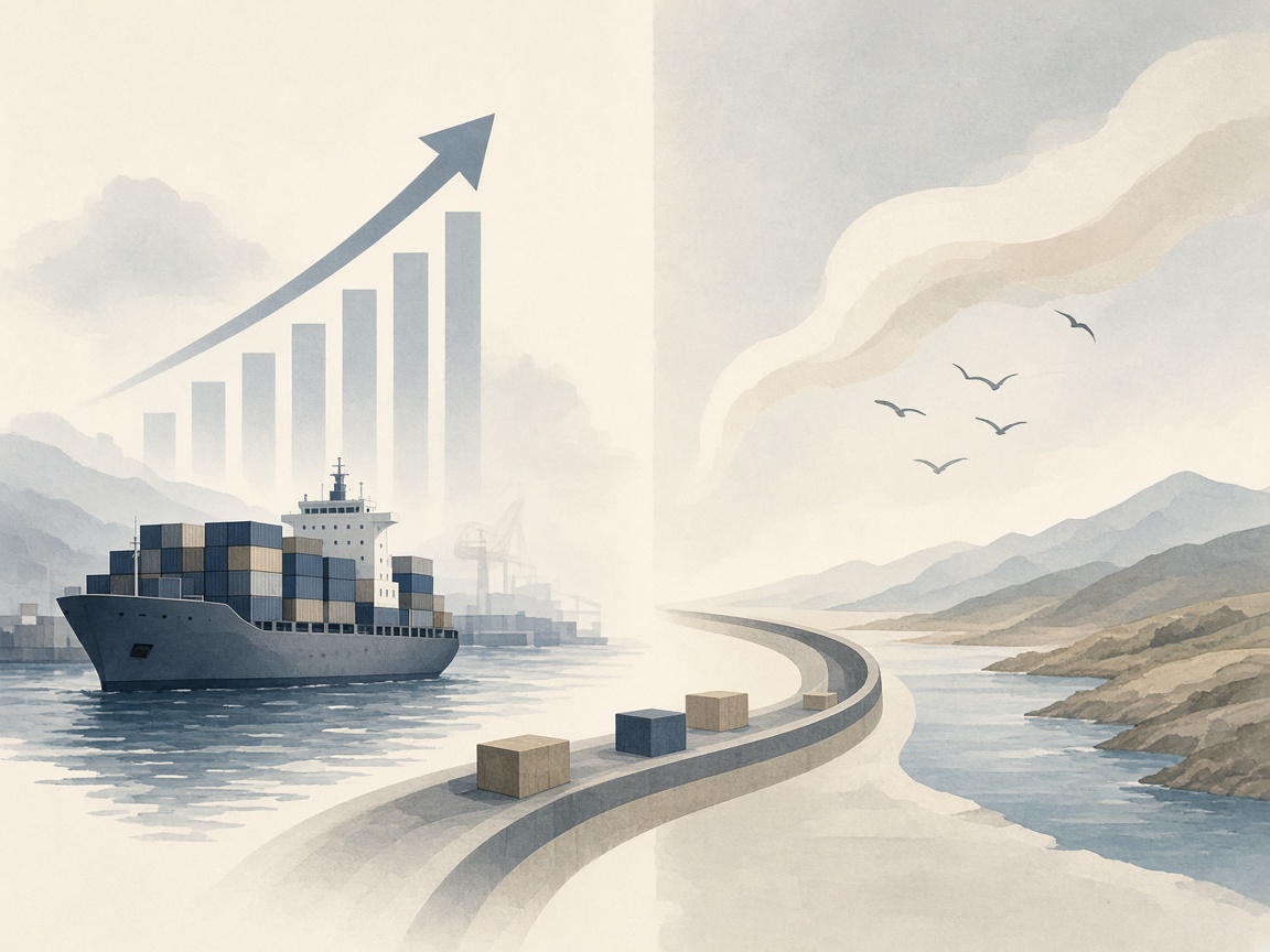 Illustration in U.S. Trade Deficit Widened to $105.6 Billion in August as Imports Rose Faster Than Exports