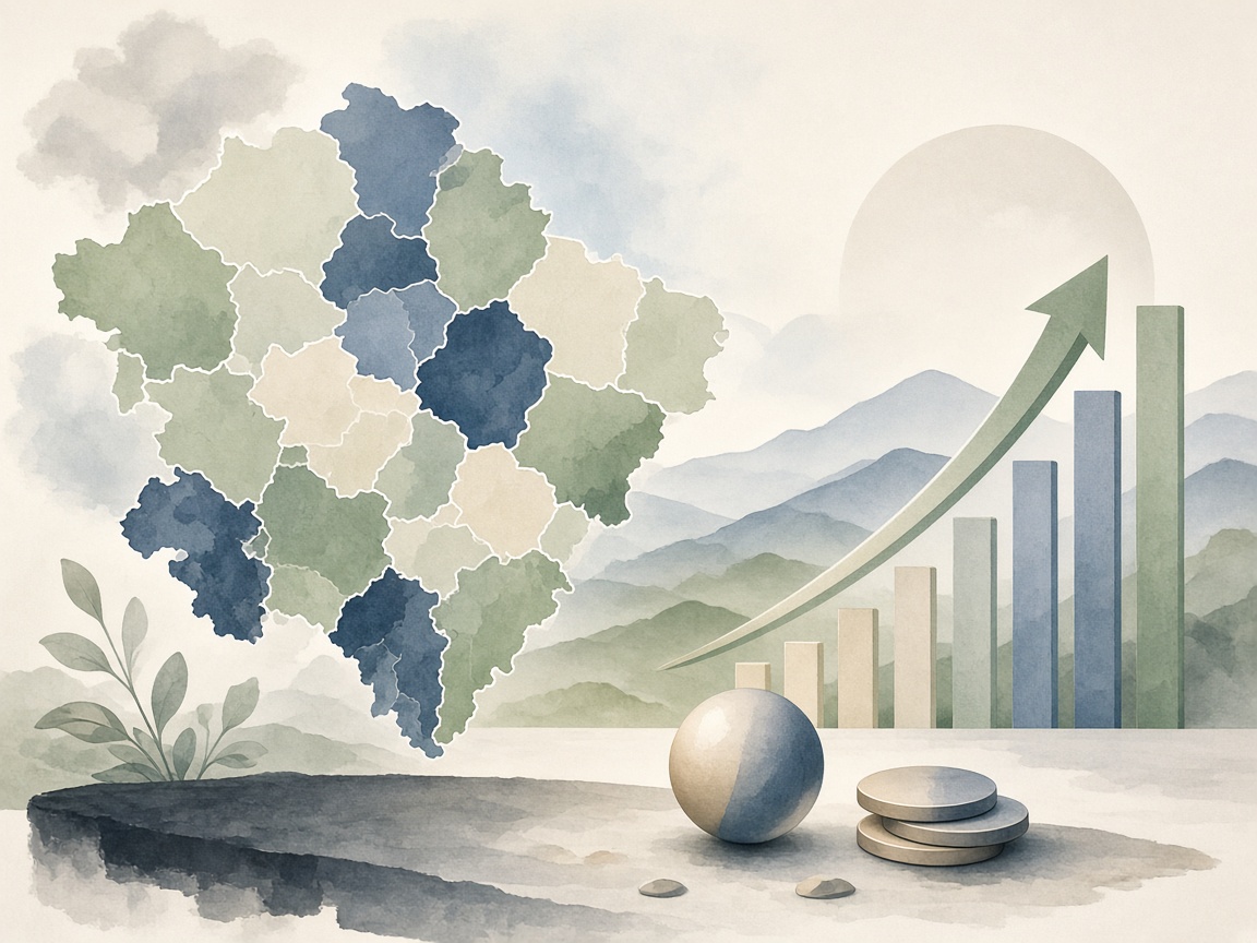 Illustration in U.S. County Economies Show Broad Growth in 2024 Despite Regional Volatility